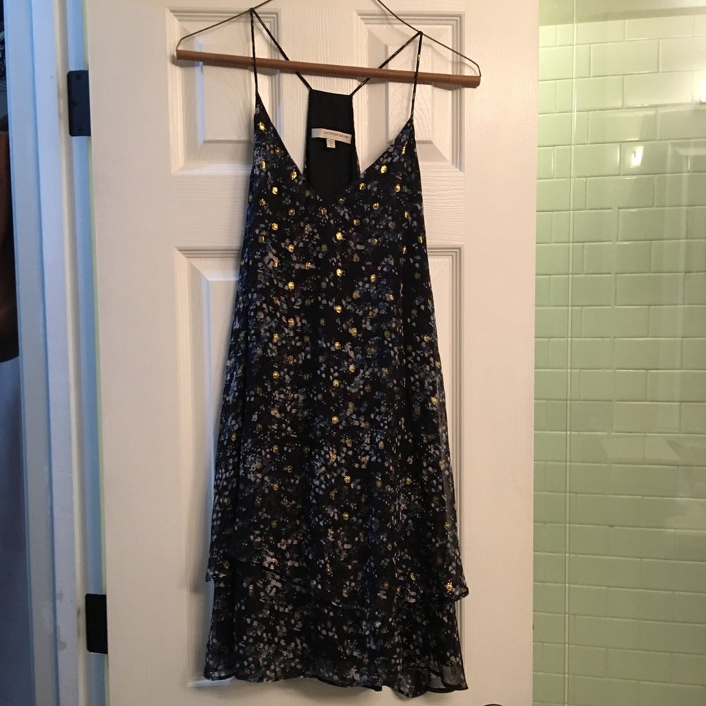 Metallic detail shift dress